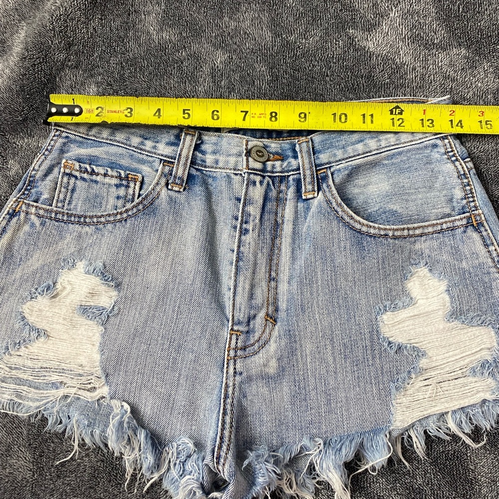 Hollister High-Rise Distressed Denim Cutoff Short Shorts - Size 3 / W26 - Picture 7 of 7